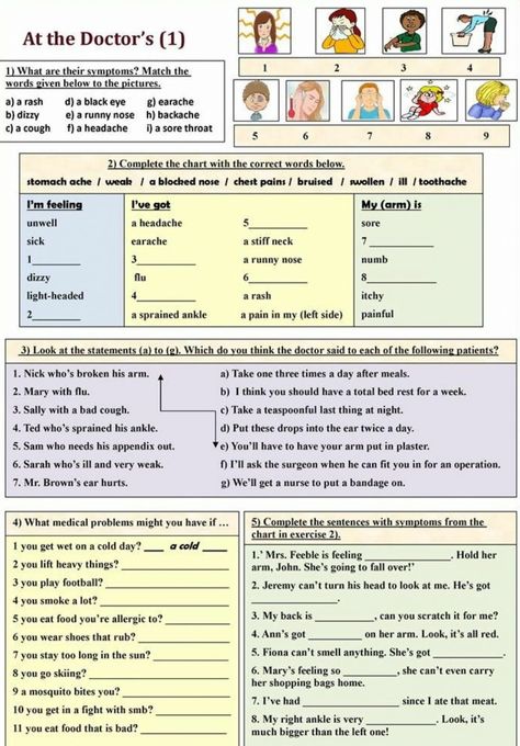 Doctor communication worksheet Medical Worksheets, Communication Worksheets, Speaking Activities English, Life Skills Kids, English Notes, English File, Speaking Activities, English Vocab, Medical Terms