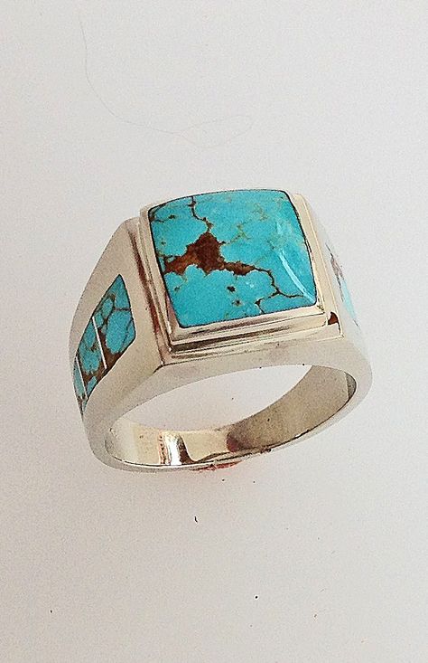 Mens Turquoise Ring, Gold And Turquoise Wedding, Wedding Ring Tattoo For Men, Mens Wedding Rings White Gold, Ring Mens Gold, Wood Wedding Ring Mens, Turquoise Wedding Ring, Mens Wedding Rings Vintage, Minimalist Jewelry Rings