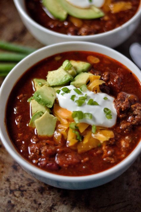 Homemade Chili Recipe - Coop Can Cook Coop Can Cook, Homemade Chili Recipe, How To Make Chili, Hearty Chili, Empanadas Recipe, Homemade Chili, Lean Beef, Sauteed Veggies, Chili Recipe