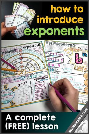 free lesson for introducing exponents in middle school pre-algebra Teaching Algebra, Algebra Activities, Sixth Grade Math, Middle School Math Classroom, Math Intervention, Secondary Math, Math Lesson Plans, Pre Algebra, 7th Grade Math