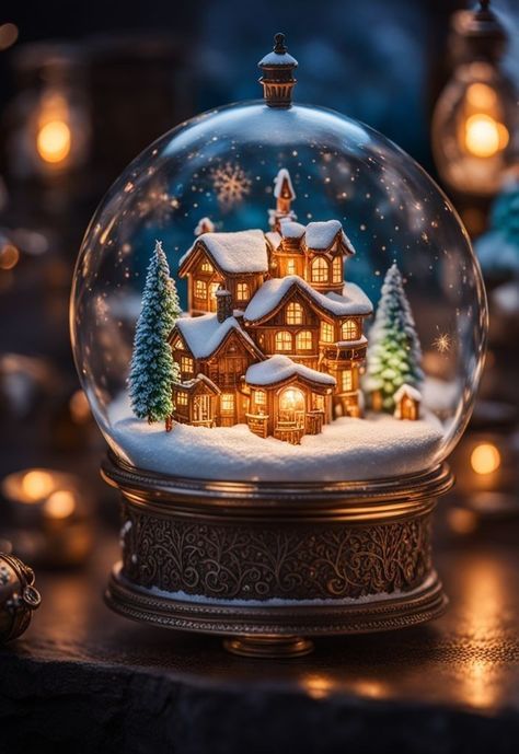 Christmas Digital Art, Christmas Snowglobe, Christmas Snow Globe, Christmas World, Merry Christmas Pictures, Merry Bright Christmas, Country Christmas Decorations, Cute Christmas Wallpaper, Christmas Snow Globes