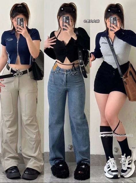 Acubi Plus Size, Chubby Fashion Outfits Korean, Chubby Outfit Ideas, Peony Aesthetic, Curvy Casual Outfits, Fashion Kawaii, Street Outfits, Girl Fashion Style, Chubby Fashion