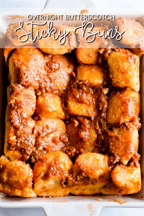 Sticky Buns Recipe, Sticky Rolls, Starbucks Pumpkin Bread, Sticky Buns Recipes, Frozen Rolls, Butterscotch Pudding, Warm Breakfast, Buns Recipe, Sticky Buns