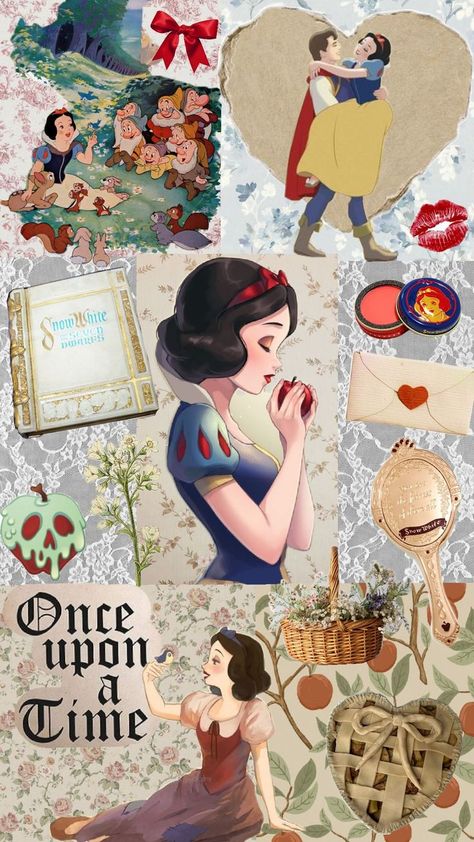 My first collage had to be Snow White themed Snow White Wallpaper, Vanellope Y Ralph, Disneyland Princess, Walpapers Cute, Disney Character Art, Disney Illustration, Snow White Disney, Disney Background, Disney Iphone