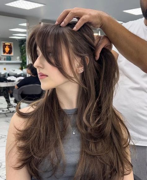 Wispy Curtain Fringe, Fringe Styles, Styles For Long Hair, Haircuts For Long Hair With Layers, Hair Inspiration Long, Curtain Fringe, Fall Hair Cuts, Bangs With Medium Hair, Hairstyles For Layered Hair