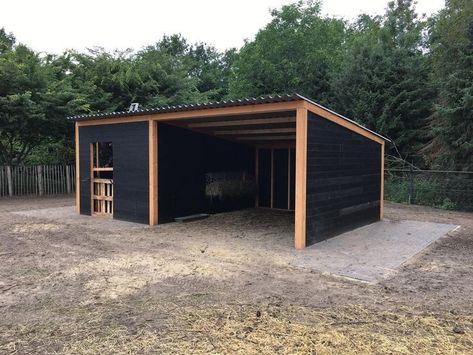 Foaling Stall Ideas, Tractor Shed Ideas, Small Horse Barn Plans, Small Horse Barn, Small Horse Barns, Horse Shed, Goat Shed, Livestock Shelter, Goat Shelter