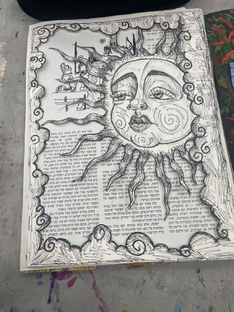 Interesting Drawings Creativity, Cool Things To Draw On A Canvas, Things To Draw On Brown Paper, Draw Inspo Easy, Drawing Ideas Whimsical, Earthy Drawing Ideas, Drawings About Music, Pretty Sketches Aesthetic, Colorful Sharpie Drawings Ideas