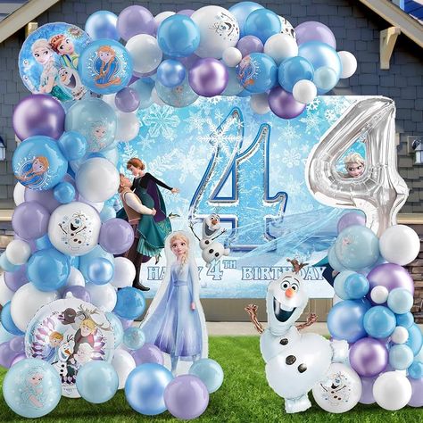 126Pcs Frozen 4th Birthday Party Supplies, Frozen Balloon Garland Arch Kit, Include Pink Frozen Balloons Arch, Frozen Foil Balloon, Frozen 4th Birthday Backdrop Banner for Frozen 4th Birthday Frozen 4th Birthday Party, Frozen Party Decor, Frozen Backdrop, Frozen Birthday Decorations, Frozen 3rd Birthday, Snowflake Birthday Party, Frozen Balloons, Elsa Party, Frozen Pattern