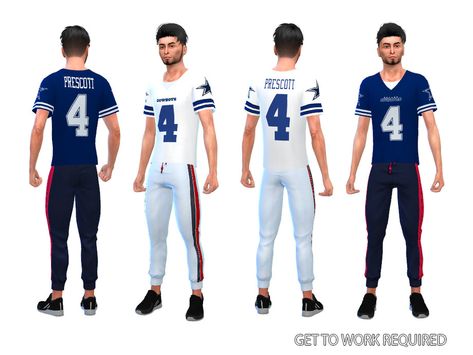 Sims 4 Football Uniform, American Football Uniform, Cowboys Jersey, Dallas Cowboys Jersey, Football Uniform, Nfl Dallas Cowboys, Sims Community, Mens Button Up, The Sims Resource