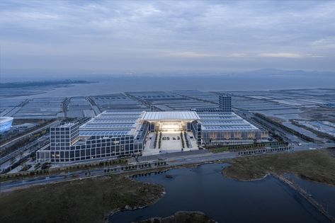 Gallery of China Hongdao International Conference & Exhibition Center / gmp - 4 Membrane Roof, Exhibition Building, The Two Towers, International Conference, Cultural Architecture, Conference Center, Architecture Office, Coastal Landscape, Exhibition Space