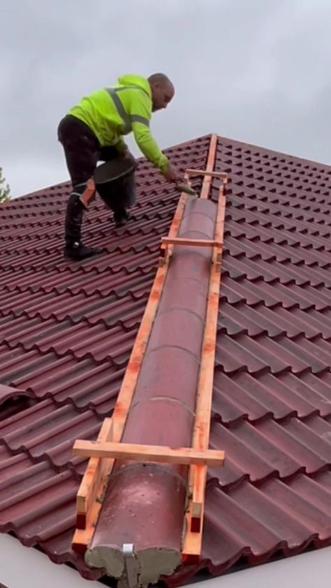 ROOFING 💥 Bedding hips with mechanical fixings 👇🏻👇🏻👇🏻 | By Revell Roof Tiling and Slating Decra Roofing, Hip Roof Design, Roof Renovation, Slanted Roof, Hip Roof, Roof Tiles, Home Safes, Roof Repair, Protecting Your Home