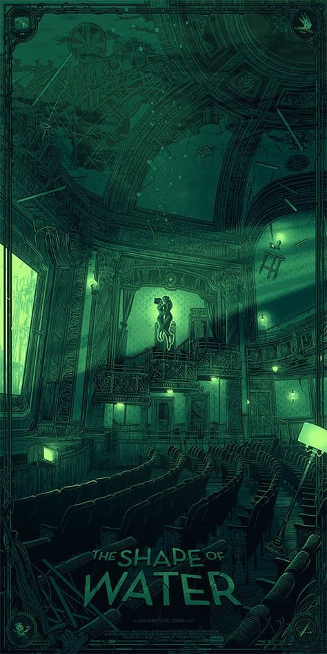 The Shape Of Water Movie, Shape Of Water Movie, Green Movie, Water Movie, Shape Of Water, The Shape Of Water, Film Posters Art, Water Poster, Alternative Movie Posters