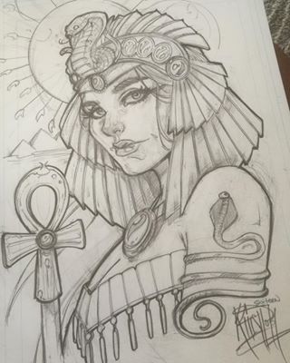 Cleopatra Tattoo, Egypt Tattoo Design, Nefertiti Tattoo, Egyptian Drawings, Egyptian Goddess Art, Egyptian Tattoo Sleeve, Female Warriors, Egypt Tattoo, Egyptian Tattoo