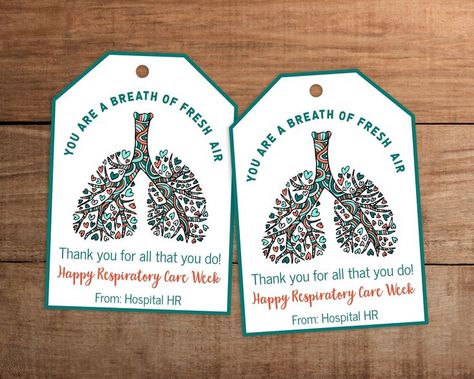 Editable gift tags for Respiratory Care Week. Edit and print from the comfort of your home/office. Purchase and print on the same day.
#RTappreciation
#RTgifts
#Respiratorycareweek
#Respiratorytherapist
#RespiratoryTherapistAppreciation Respiratory Therapist Week, Respiratory Care Week, Thank You Tag Printable, Editable Gift Tags, Gift Tag Printable, Respiratory Care, Appreciation Thank You, Nerdy Gifts, Gift Tag Template