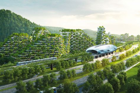 The World's First Vertical Forest City Begins Construction in China Green Architecture Concept, Stefano Boeri, Vertical Forest, Green Concept, Arcology, Eco City, Sustainable City, Forest City, Green Architecture