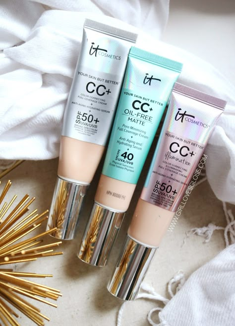 It Cosmetics CC Matte Cream Review Cc Cream It Cosmetics, Cc Cream Makeup Look, It Cc Cream, Bb Cream For Oily Skin, Creme Makeup, Best Cc Cream, It Cosmetics Cc Cream, Festival Make Up, Cream For Oily Skin