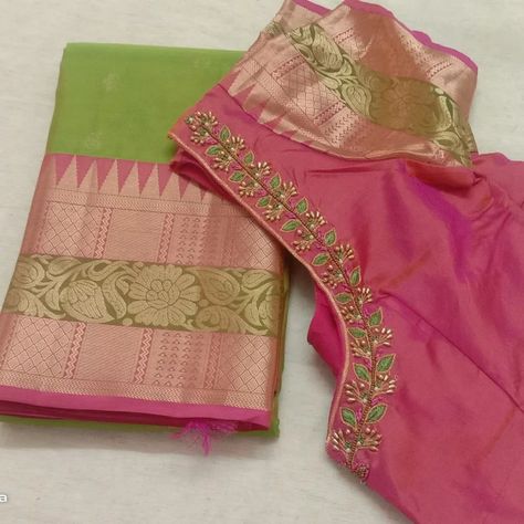 Aari work design .. #customtailoring #aariwork #fancyblouse Simple Aari Work Designs, Very Simple Aari Work Blouse Design, Aari Work Blouse Simple Design, Aari Work Designs, Simple Aari Work Blouse Design, Simple Aari Work Blouse, Simple Aari Work, Simple Frock, Mirror Work Blouse Design