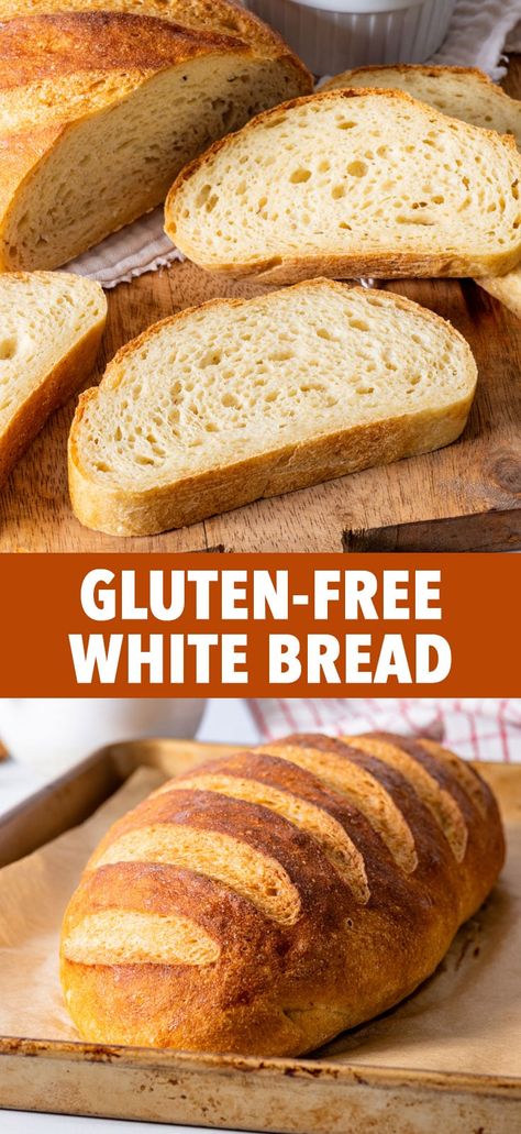 Gluten Free White Bread Recipe, Gluten Free White Bread, Easy Gluten Free Bread, Mama Knows Gluten Free, Gluten Free French Bread, Homemade Gluten Free Bread, Gluten Free Sandwich Bread, Gluten Free Yeast Free, White Bread Recipe