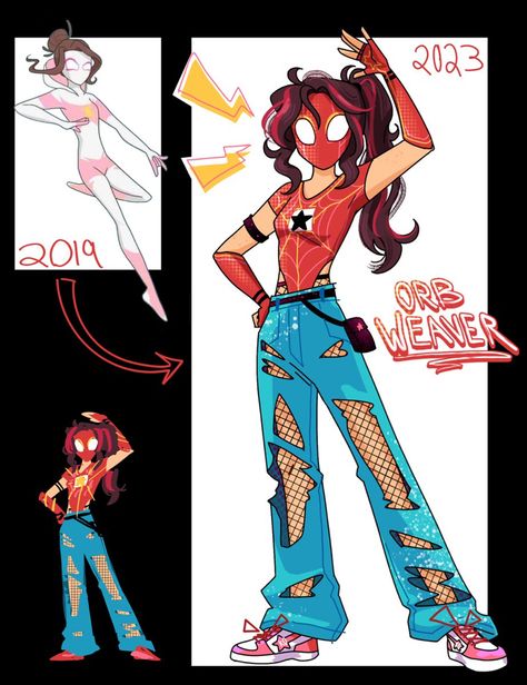 Spidersona Wolf Spider, Canadian Spider Woman, Miles Genderbend, How To Make Your Own Spiderman Suit, Spidersona Base Eyes, Spiderman Outfit Ideas Drawing, Spidergirl Costume Aesthetic, Spider Man Variations, Spiderman Oc Female Base