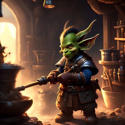 Goblin Blacksmith, Character Portraits, Blacksmithing, Quick Saves, Art, Design