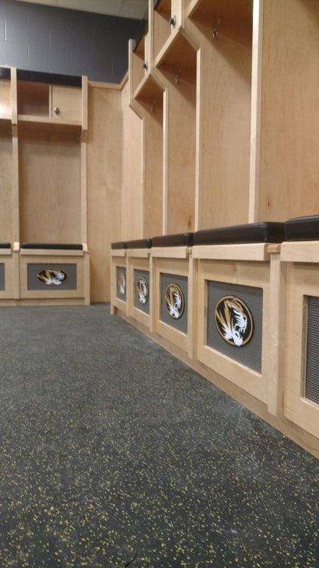 College Locker Room, Floating Media Cabinet, Athletic Locker, College Wrestling, Wood Lockers, Sports Locker, Mudroom Lockers, Wrestling Team, Door Wraps