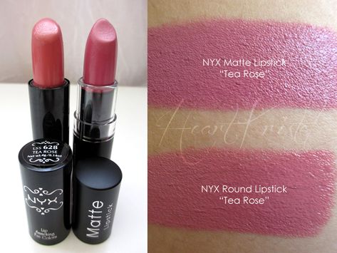 Nyx Tea Rose Lipstick, Mac Fanfare, Nyx Whipped Caviar, Nyx Matte Lipstick Swatches, Nyx Matte Lipstick, Nyx Matte, Lip Sticks, Lip Color Lipstick, Beauty Gift Guide