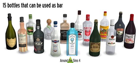 Around the Sims 4 | Custom Content Download | Bottle Bar Sims 4 Cc Bar Clutter, Sims 4 Bar, Sims Clutter, Around The Sims 4, The Sims 4 Custom Content, Sims 4 Kitchen, Alpha Cc, Sims 4 Clutter, Sims 4 Cc Folder