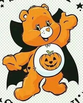 Halloween Care Bear Tattoo, Trick Or Sweet Care Bear, Trick Or Sweet Bear, Care Bears Drawing, Halloween Carebear, Care Bear Tattoo Ideas, Halloween Care Bear, Care Bear Tattoo, Care Bears Halloween