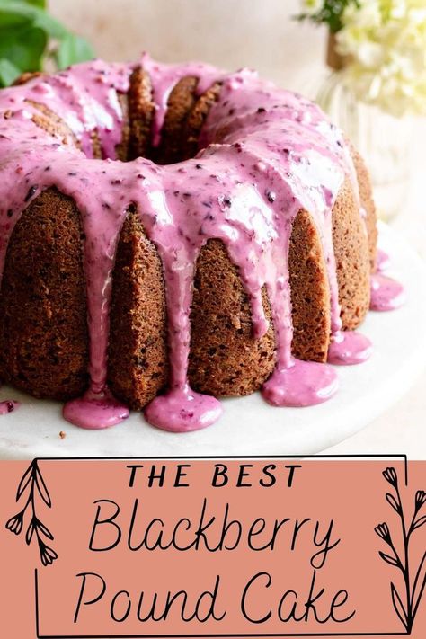 Blackberry Pound Cake Recipe, Blackberry Pound Cake, Fried Pineapple, Blackberry Cake Recipe, Pepperoni Bread, Pineapple Recipe, Butter Pound Cake, Bundt Recipes, Buttermilk Pound Cake