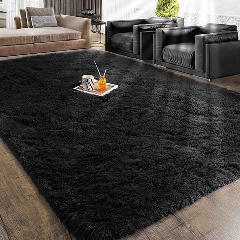 If you’re looking to dress up any room but haven’t quite figured out how, what you may be looking for is a throw area rug. Add colors, textures to your rooms with a simple rug , which also enhances your other decorative items. Boys Dorm Room, Black Room Decor, Mens Room Decor, Fluffy Rugs, Fuzzy Rug, Area Rug For Bedroom, Carpet For Bedroom, Shag Carpet, 4x6 Area Rugs