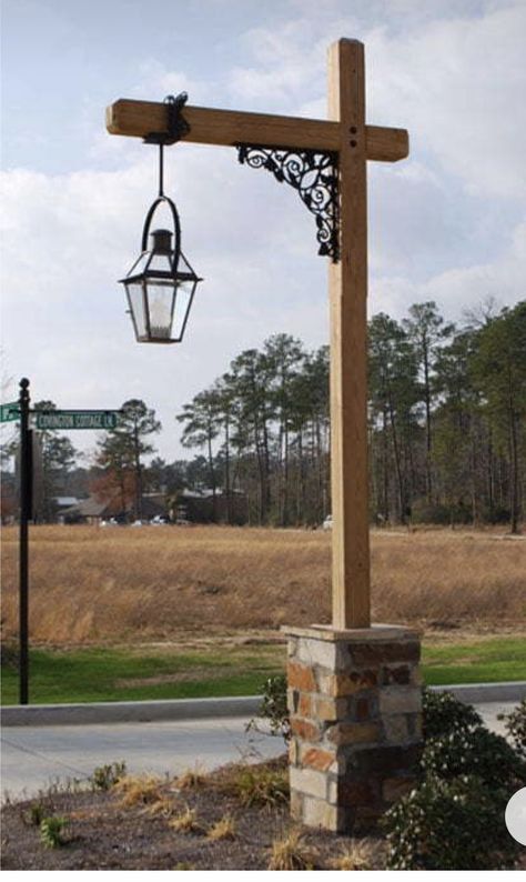 Driveway Pillars With Lights, Driveway Lighting, Lantern Post, Diy Letters, Candy Christmas, Garden Art Projects, Garden Yard Ideas, Small Backyard Patio, Diy Candy