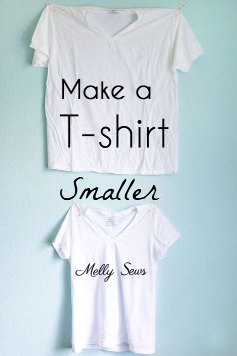 How to Make a Big Shirt Smaller - Melly Sews Shirt Alterations, Clothes Makeover, Umgestaltete Shirts, Melly Sews, Shirt Makeover, T Shirt Hacks, Clothes Hacks, Shirt Hacks, Sewing Shirts