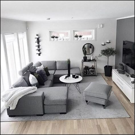 Gray Living Room Design, Living Room Color Schemes, Small Living Room Decor, Living Room Decor Cozy, Living Room Decor Modern, Living Room Decor Apartment, Living Room Grey, Apartment Room, Apartment Living Room