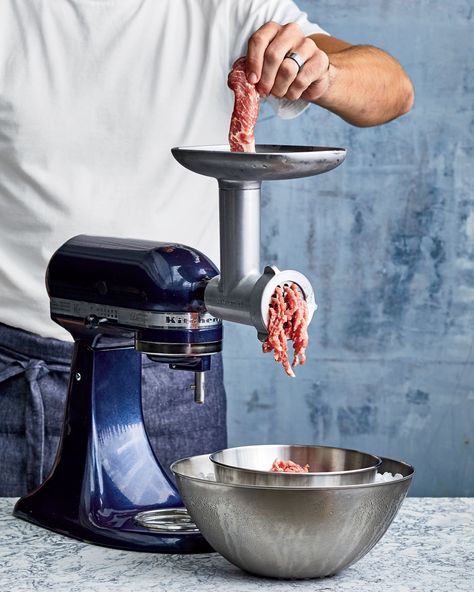 How to Grind Meat at Home | Food & Wine Meat Grinder Recipes, Grinder Recipes, Kitchenaid Meat Grinder, Grinding Meat, Kitchenaid Stand Mixer Recipes, Preserve Meat, Stand Mixer Recipes, Making Sausage, Colorful Kitchens