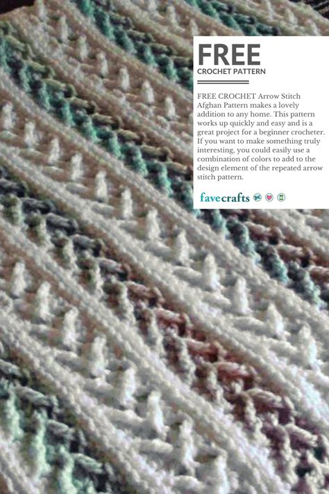 FREE CROCHET Arrow Stitch Afghan Pattern makes a lovely addition to any home. This pattern works up quickly and easy and is a great project for a beginner crocheter. If you want to make something truly interesting, you could easily use a combination of colors to add to the design element of the repeated arrow stitch pattern. Baby Blanket Tunisian Crochet Pattern, Afgans Crochet Patterns Free Stitches, Chevron Crochet Blanket Pattern Free Easy, Free Crochet Patterns For Afghans Easy Beautiful, Afghans Crochet Patterns Free, Crochet Patterns Free Blanket Afghans, Free Crochet Patterns For Afghans, Apache Tears Crochet Pattern, Crochet Arrow