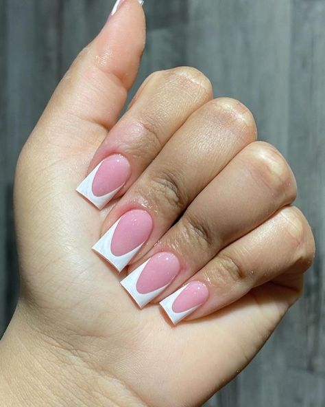 Pink Tip Nails, Fake Nails Designs, Colored Acrylic Nails, French Tip Acrylic Nails, Unique Acrylic Nails, Pink Acrylics, French Tips, Pink Acrylic Nails, Square Acrylic Nails