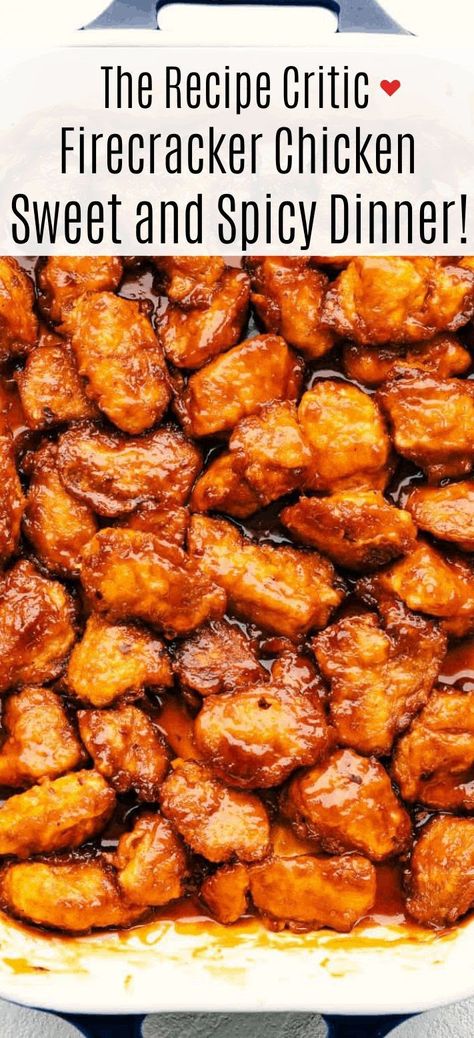 Fire Cracker Chicken Recipe, Crockpot Firecracker Chicken, Firecracker Chicken Stir Fry, Fireball Chicken, Asain Food Recipe, Spicy Dinner, Cracker Chicken, Firecracker Chicken, Sweet And Spicy Chicken