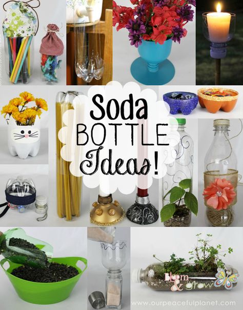 If you like upcycles you’re gonna LOVE this! It’s a page FULL of crazy unique ideas crafting with soda bottles, some of which you would never guess what was used.  And we’re talking useful things that can help make life easier and more organized! Plus a few decorative items tossed in. Take a look. I bet you’ll be saying “I never thought of that!” Pop Bottle Crafts, Soda Bottle Crafts, Diy Recycled Projects, Reuse Plastic Bottles, Diy Plastic Bottle, Bottle Ideas, Diy Bottle Crafts, Soda Bottle, Plastic Bottle Crafts