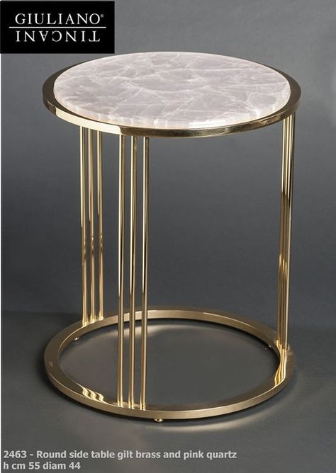 Tincani Giuliano | FURNITURE: Gold Side Tables, Meja Industrial, Chaise Restaurant, Bed Platform, Brass Furniture, Brass Side Table, Metal Furniture Design, Metal Side Table, Furniture Side Tables