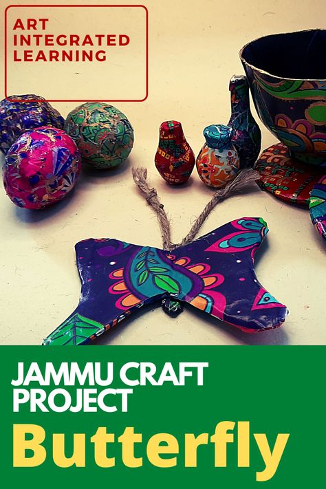 Jammu & Kashmir Art integrated project - This art-integrated activity is to create the Paper craftwork from Jammu and Kashmir - Maths, Social Science and English Art Integrated Project English Art Integrated Project, Art Integrated Project, Integrated Learning, Jammu Kashmir, Heritage Crafts, Learning Projects, English Art, Jammu And Kashmir, Butterfly Art