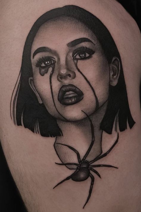 Persian Tattoo, Face Tattoos For Women, Girl Face Tattoo, Fan Tattoo, Tattoo Outline Drawing, Clever Tattoos, Spooky Tattoos, Gothic Tattoo, Dark Art Tattoo