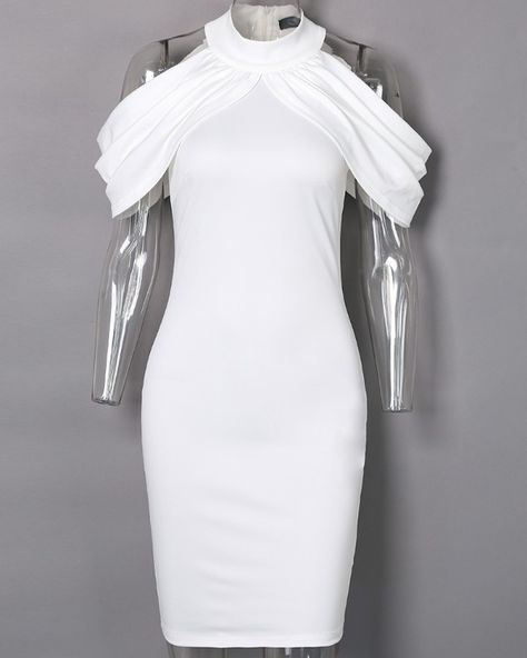 Bodycon White Dress, Elegant Cocktail Party, Dresses Bodycon, White Bodycon Dress, Party Gown, Hottest Fashion Trends, Party Gowns, Ruched Dress, Clothing Dresses