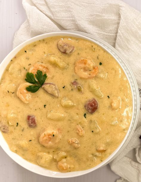 Crawfish Potato Soup, Cajun Potato Soup Recipe, Creamy Cajun Soup, Shrimp And Potato Soup, Louisiana Cajun Potato Soup, Cajun Vegetable Soup, Cajun Chowder, Cajun Soup Recipes, Crawfish Boil Soup