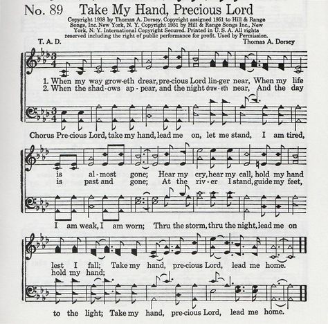 Take My Hand, Precious Lord Precious Lord Take My Hand Hymn, Precious Lord Take My Hand, Gospel Song Lyrics, Hymns Of Praise, Hymn Sheet Music, Hymn Music, Christian Lyrics, Worship Lyrics, Church Songs