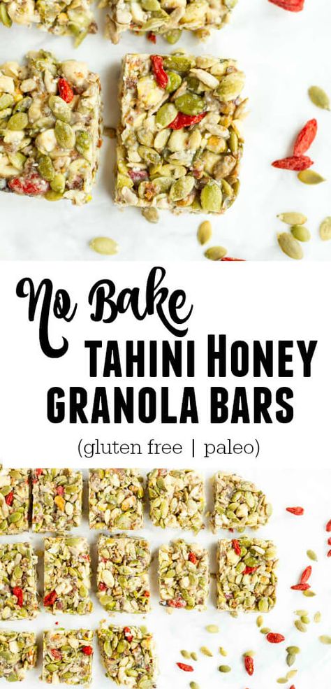 Honey Granola Bars, Gaps Snacks, Paleo Granola Bars, Tahini Granola, Honey Bars, Paleo Recipes Snacks, Bars Gluten Free, Tahini Recipe, Honey Granola