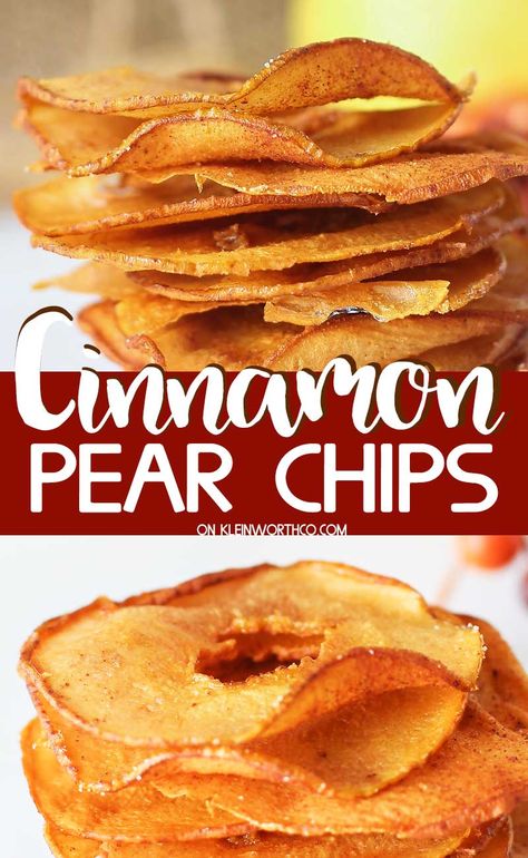 Pear Chips, French Apple Pie, Pear Dessert Recipes, Dried Pears, Pear Dessert, Dehydrated Foods, Dehydrated Fruit, Pear Recipes, Dehydrated Food