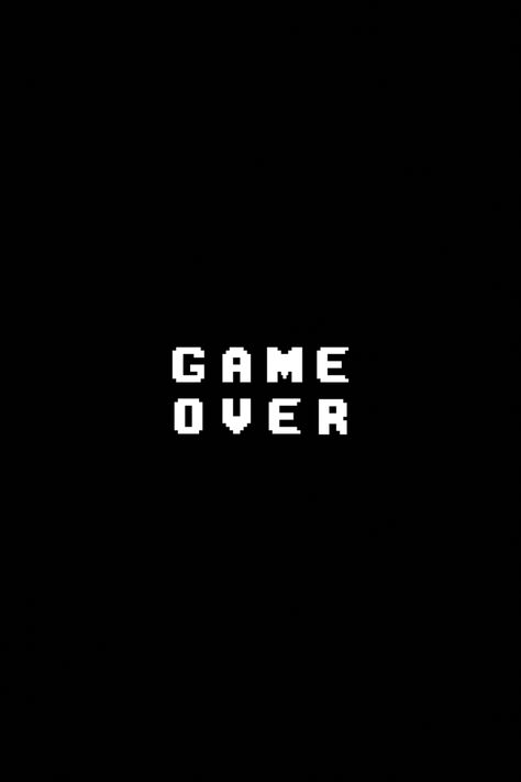 Game over ? | walpaper Gaming Black Wallpaper, Black Game Aesthetic, Games Aesthetic Wallpaper, Game Over Wallpaper, White Widgets, Game Over, Dragon Artwork Fantasy, Black And White Logos, Game Black