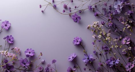 Purple and Pink Flowers Arranged on a Lavender Background Purple Aesthetic Horizontal, Aesthetic Horizontal, Lavender Background, Tree Saw, Wedding People, Cityscape Photos, Logo Banners, Nature Backgrounds, Heart With Arrow