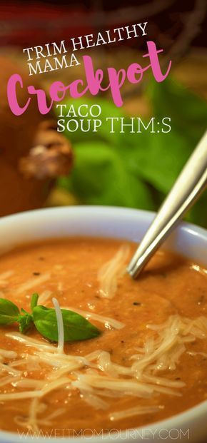 This Trim Healthy Mama Crockpot Taco soup is the perfect THM:S comfort food. Cheesy, spicy, and packed with protein this recipe is a winner! Crockpot Taco Soup, Crockpot Taco, Thm Dinner, Trim Healthy Mama Plan, Crockpot Soup, Trim Healthy Momma, Crock Pot Tacos, Trim Healthy Mama Recipes, Mama Recipe