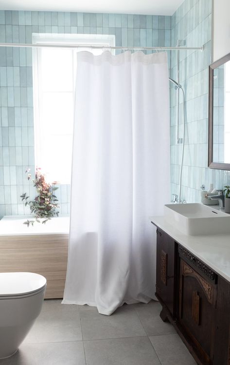 Extra Long Shower Curtain, Waterproof Linen Shower Drape, Custom Douche Curtain, Shower Curtain With Lining - Etsy Linen Shower Curtain, Long Shower Curtain, Extra Long Shower Curtain, Long Shower Curtains, Farmhouse Shower, Plastic Shower Curtain, Curtains Width, White Shower Curtain, White Shower